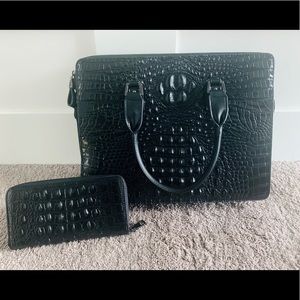 Laptop Handle Shoulder Bag with Matching Wallet